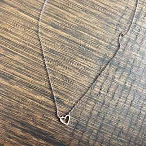 Sterling Silver & Diamond Heart Necklace